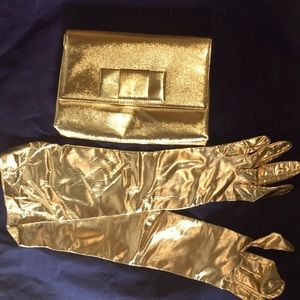 Vintage Gold HL USA Clutch With Long Gloves(Small)